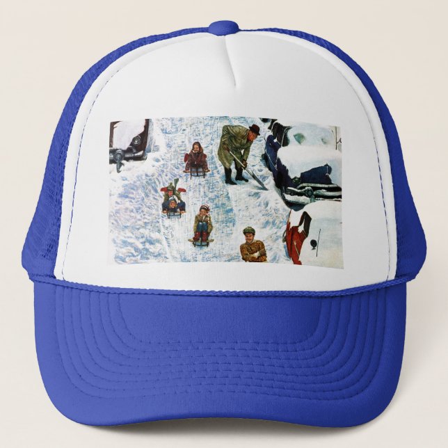 Sledding and Digging Out Trucker Hat (Front)