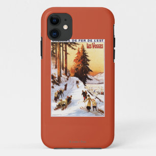 Sledding and Skiing at Vosges Poster Case-Mate iPhone Case
