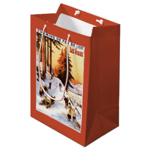 Sledding and Skiing at Vosges Poster Medium Gift Bag