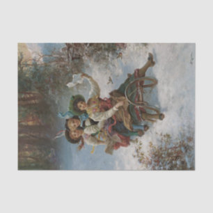 Sledding by Hans Katzka Tissue Paper