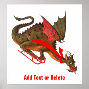 Sledding Dragon Poster