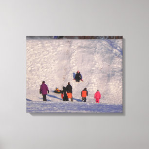 SLEDDING HILL WRAPPED CANVAS PRINT