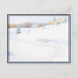 Sledding - postcard