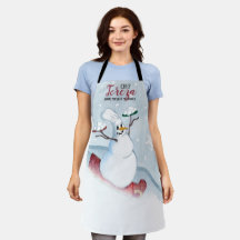 Sledding snowman chef personalized cooking baking