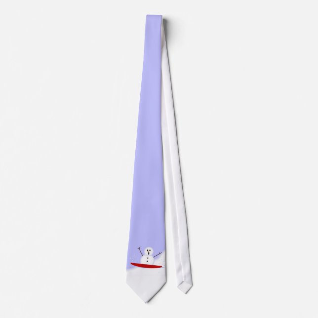 Sledding Snowman Tie (Front)