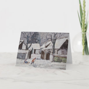 Sledding Stanislav Stanek Holiday Card