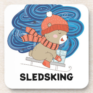 Sledsking Personalizable  Coaster