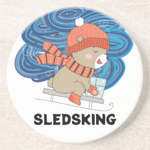 Sledsking Personalizable  Coaster