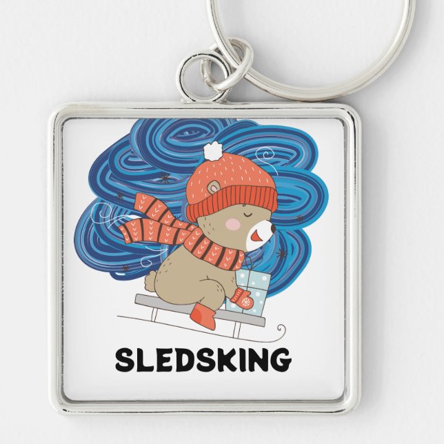 Sledsking Personalizable  Key Ring (Front)