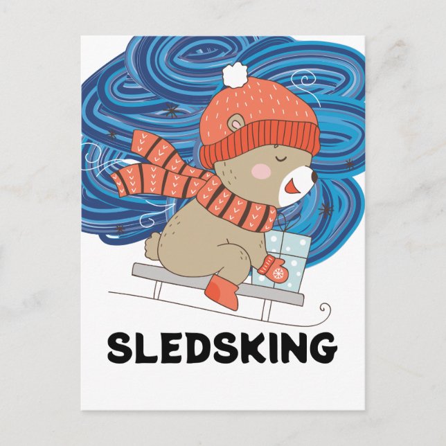 Sledsking Personalizable  Postcard (Front)