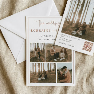 Sleek 5-Photo special moments QR Code Wedding Invitation