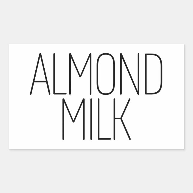 Sleek almond milk rectangular sticker (Front)
