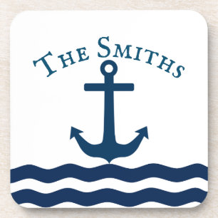 Sleek Anchor Nautical Custom Coaster
