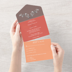 Sleek and Modern Sliver Wedding All In One Invitation