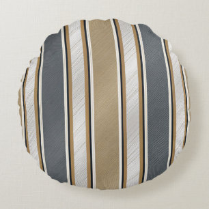 Sleek and Modern Stripe Pattern Round Cushion