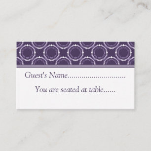 Sleek and Polished Wedding Place Cards, Purple Card