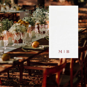 Sleek and Simple Brown Monogram Wedding  Napkin