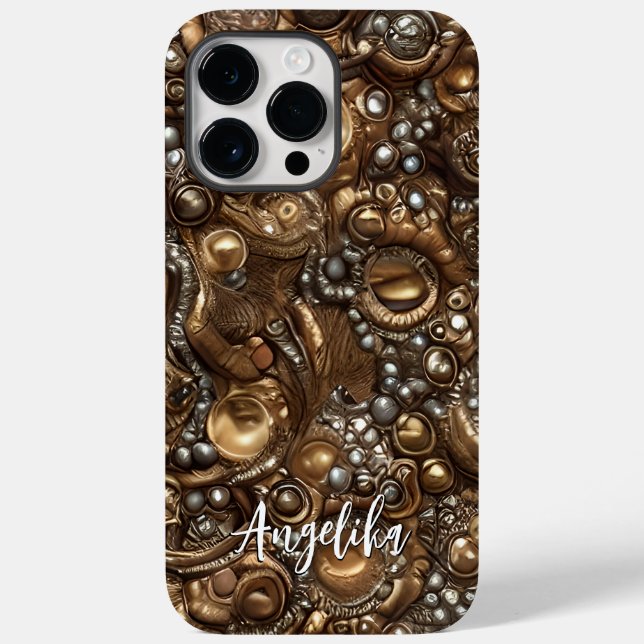 Sleek and Sophisticated: Modern Faux Leather Case-Mate iPhone Case (Back)