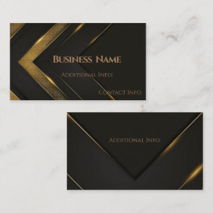 Sleek Black And Gold Chevron Business Card