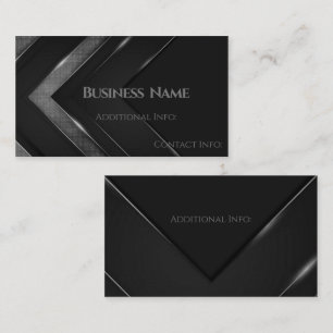 Sleek Black And Grey Chevron Business Card