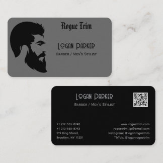 Sleek Black Barber Men's Stylist Minimalist Business Card