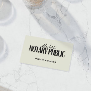 Sleek Black & Beige Mobile Notary Public QR Code Business Card