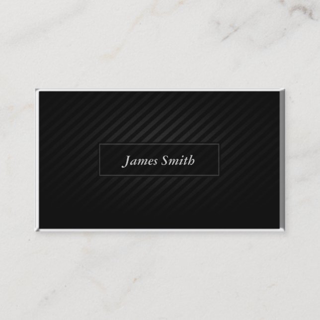 Sleek Black Business Card (Front)