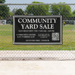 Sleek Black Community Yard Sale Banner