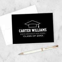 Sleek Black Graduation Cap Outline