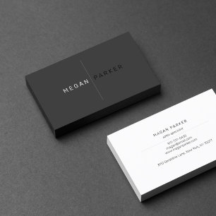 Sleek Black Minimalist Professional   Entrepreneur Business Card