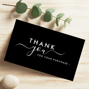 Sleek Black Modern Business Thank You Business Card
