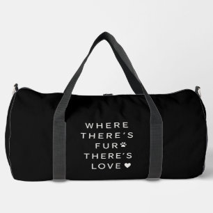 Sleek Black Modern Minimalist Dog Mum Adventures  Duffle Bag