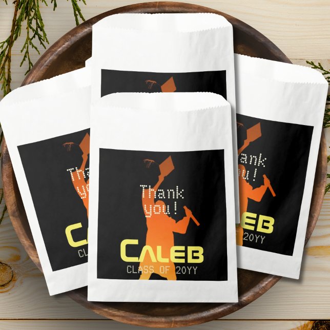 Sleek Black Modern Tech Graduation Favour Bags (Creator Uploaded)