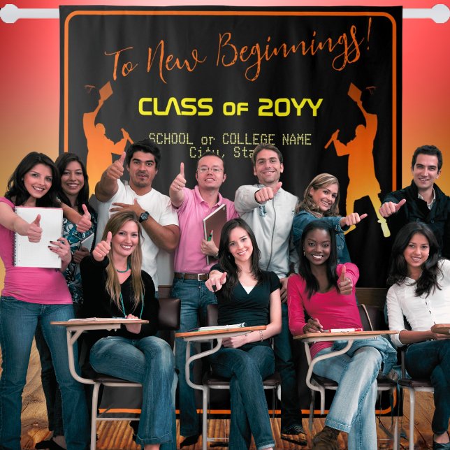 Sleek Black Modern Tech Graduation  Tapestry (Creator Uploaded)