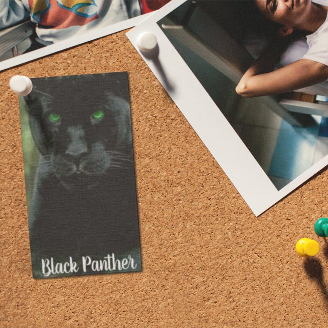 Sleek Black Panther Cat with Green Eyes Postcard (Creator Uploaded)