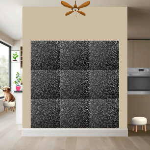 Sleek Black Silver Floor Ceramic Tile