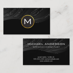 Sleek Black   Tech Background Business Card
