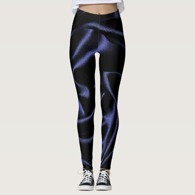 Sleek Black Textile Leggings (Front)