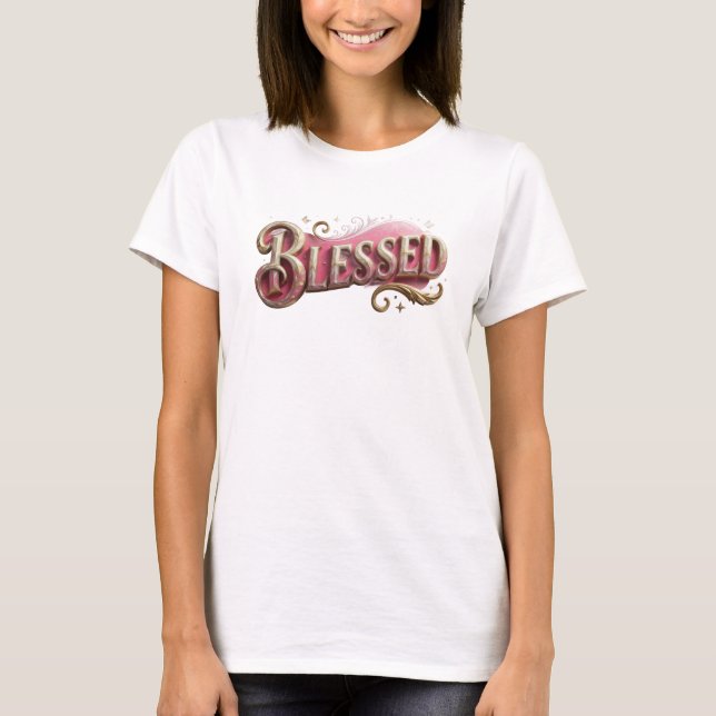 Sleek BLESSED Wearable Art T-Shirt (Front)