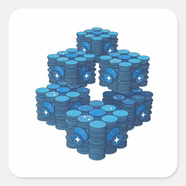 Sleek Blue BLUE COINS Sticker Art (Front)