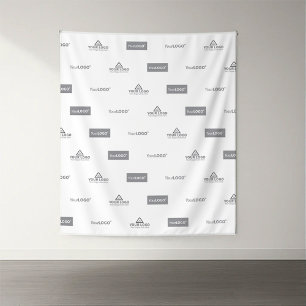 Sleek Business Logo Step and Repeat Event Backdrop Tapestry