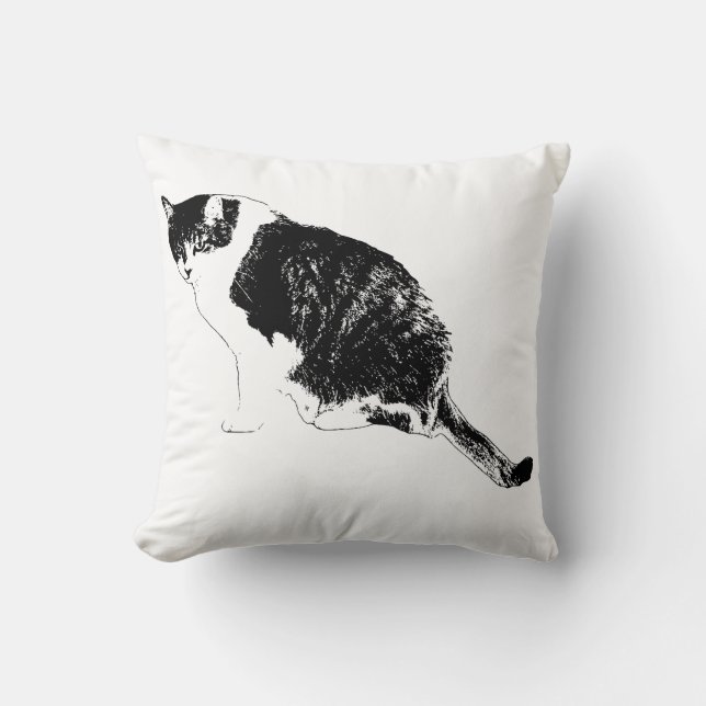 Sleek Cat Contour Elevates Home Interiors Cushion (Front)