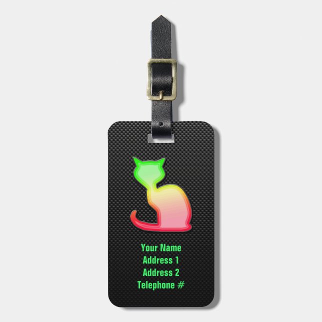 Sleek Cat Luggage Tag (Front Vertical)