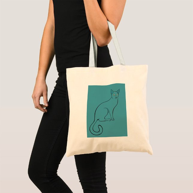 Sleek Cat Sketch Tote Bag (Creator Uploaded)