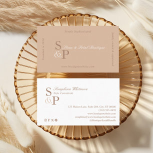 Sleek Chic Minimal Elegant Boutique Monogram Logo Business Card