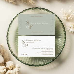 Sleek Chic Minimal Elegant Boutique Monogram Logo Business Card