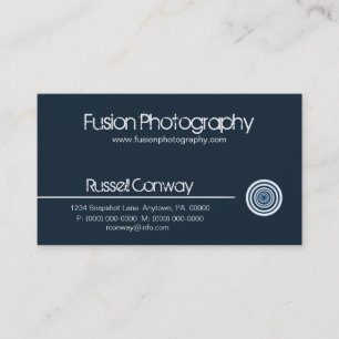 Sleek Circle Business Card, Navy Blue Card