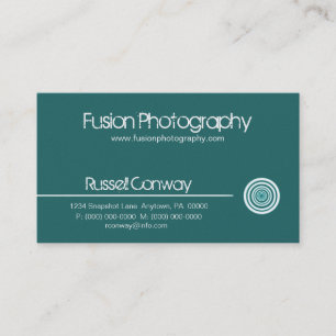 Sleek Circle Business Card, Teal Card