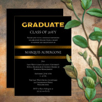Sleek College | Univ Black | Gold Graduation Party