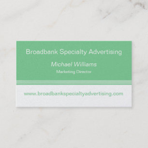 Sleek Colour Block Business Card, Kelly Green Business Card